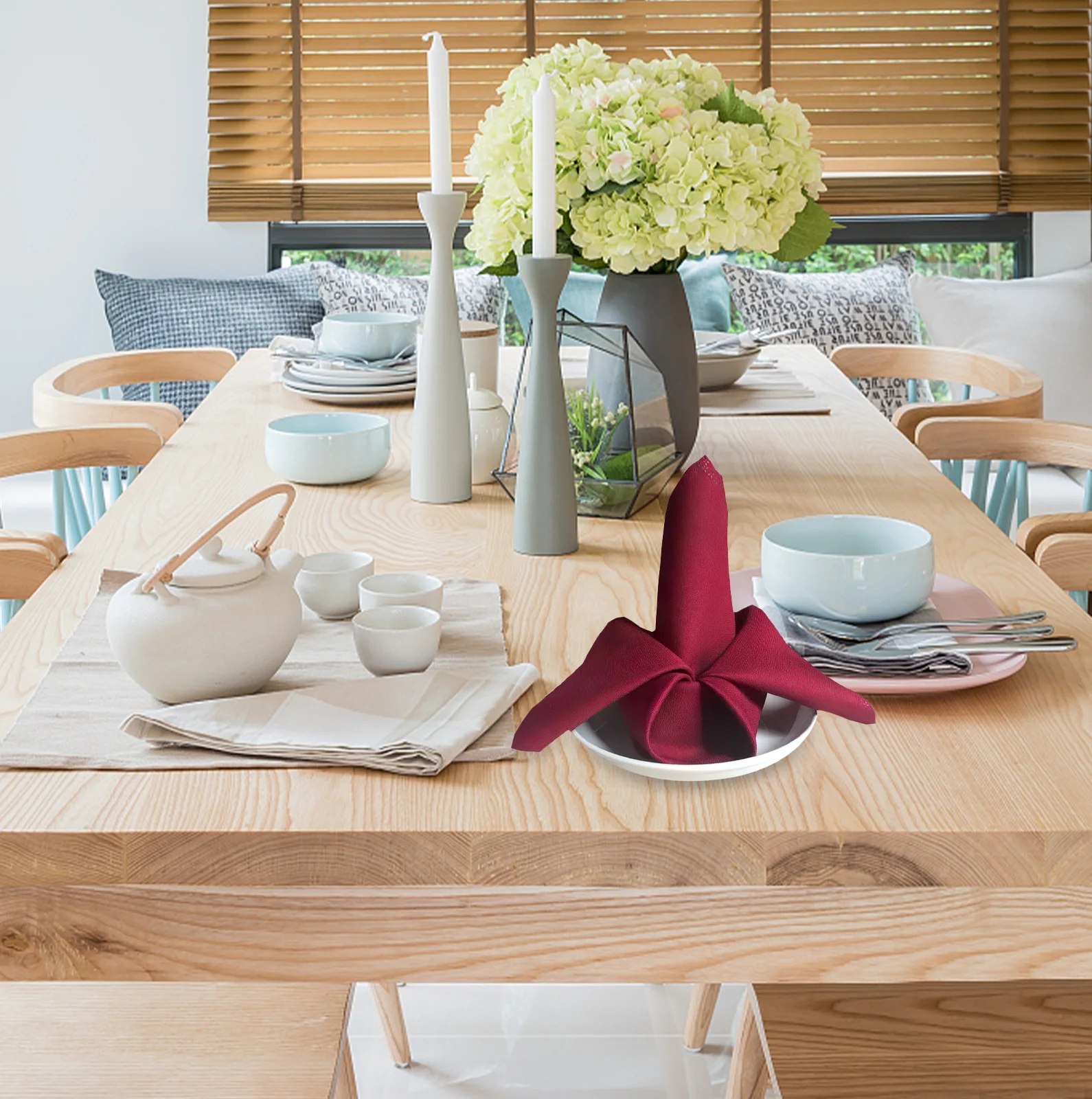 

10Pcs Luxury Solid Color Cloth Napkins Soft Wear Resistant Fabric for Table Decoration Gift Home Hotel Cafe Dining Room Daily