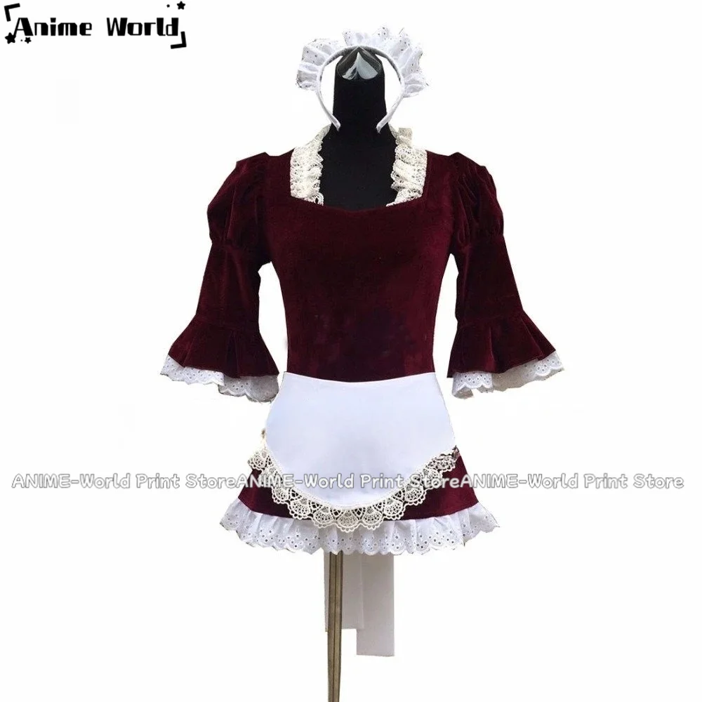 

《Custom Size》Game Anime Baby-5 Maid Killer Cosplay Adult Costume Lolita Uniform Purple White Housemaid Fashion Dress Any Size