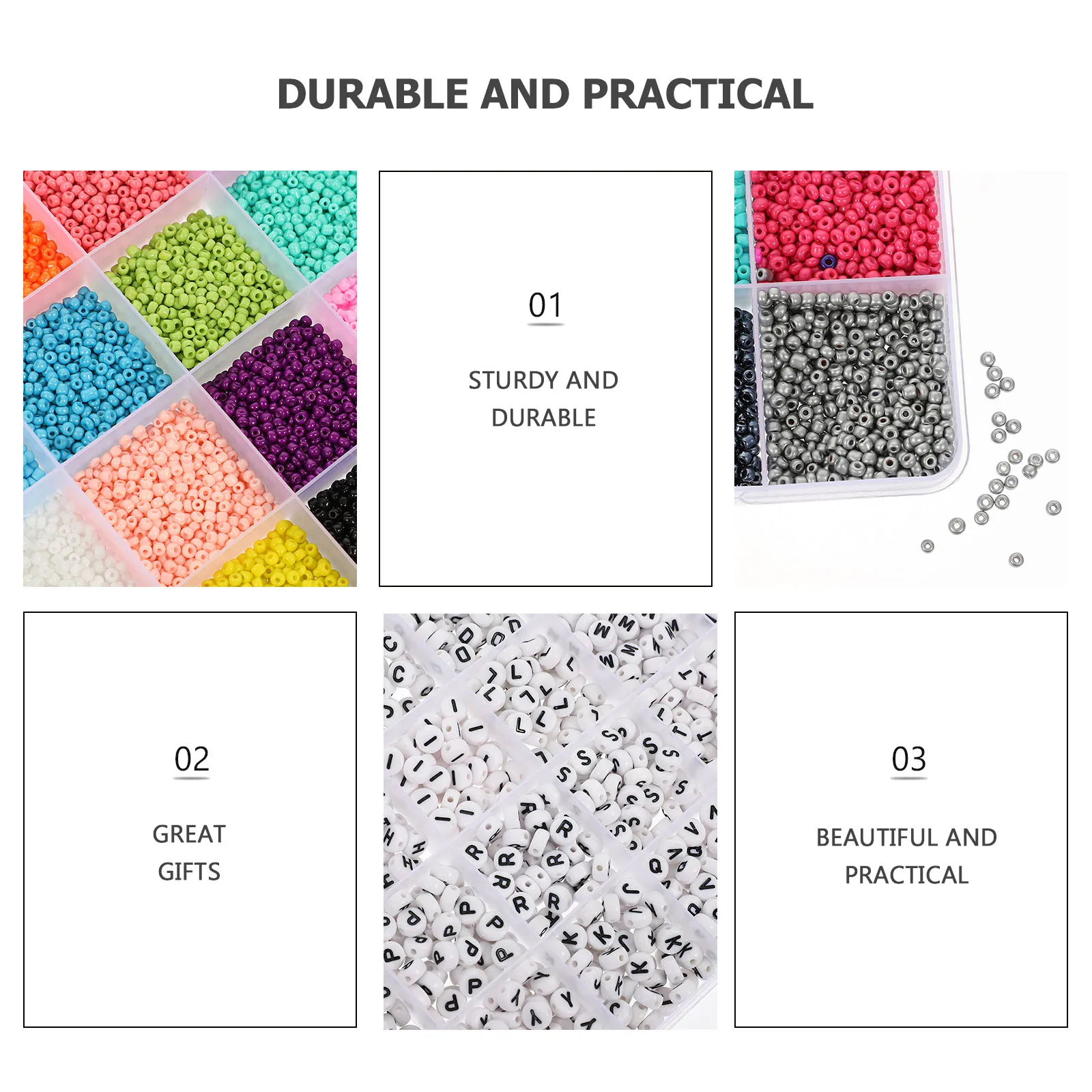 

DIY Bead Set Jewelry Bracelet Beads Craft Making Nylon Cylinder Shaped Kit for Girls Supply