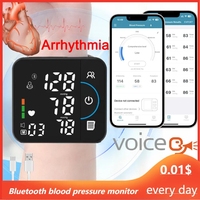 Bluetooth Voice Wrist Blood Pressure Monitor USB Rechargeable Large Display Tonometer Digital Sphygmomanometer baumanometer