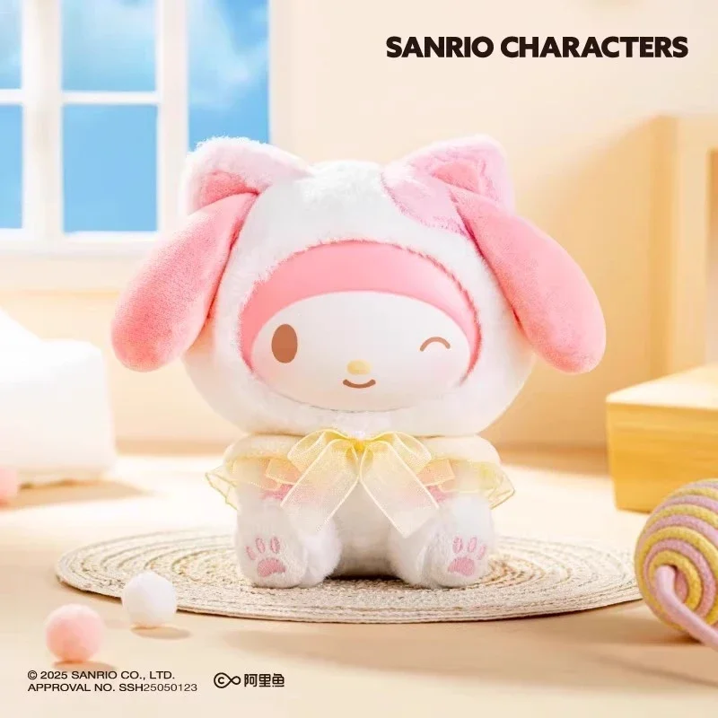 Sanrio Familie necken Kätzchen Serie Plüsch Anhänger Blind Box süße Ornamente, Kulomi, Cinnamoroll, Pochacco, Melodie
