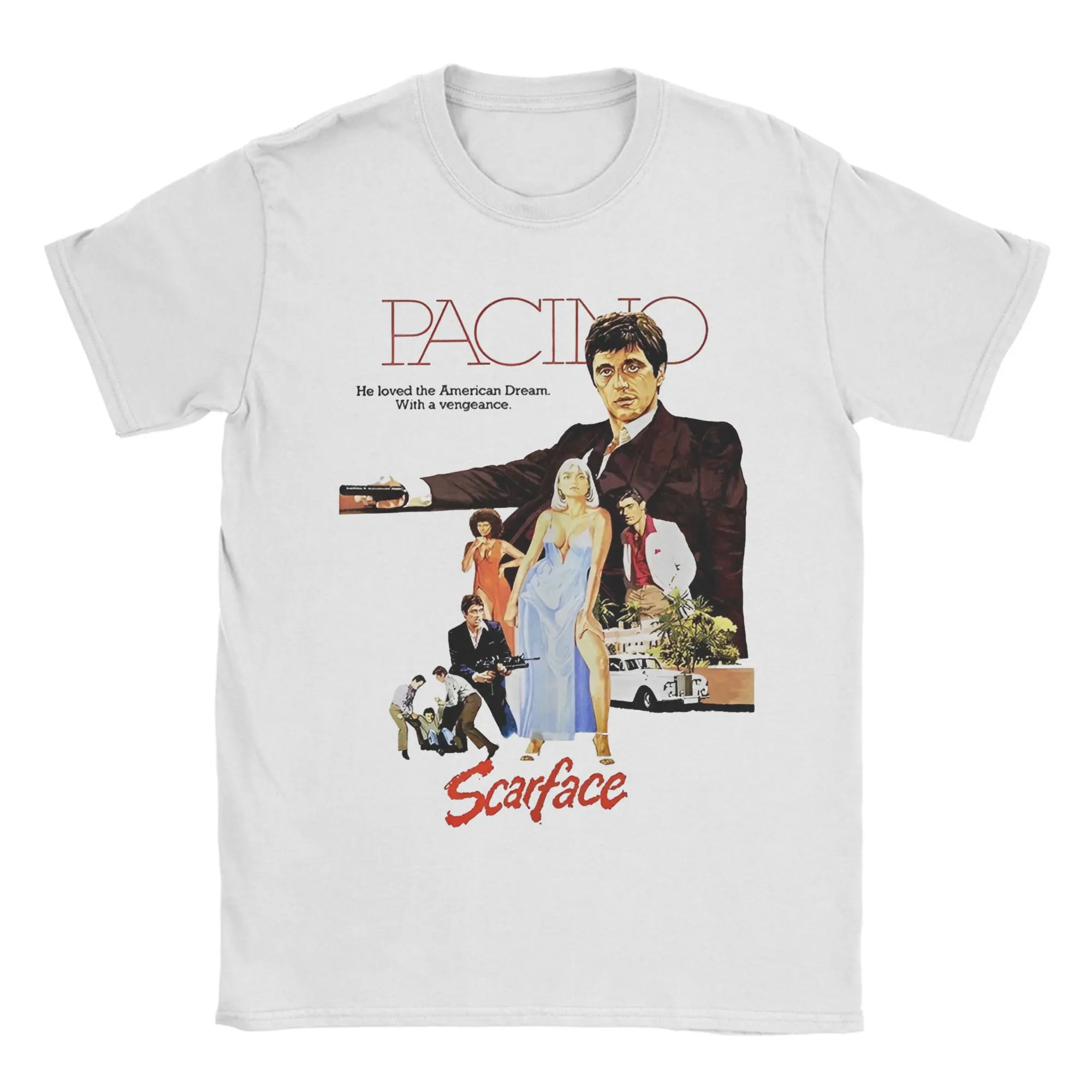 

Men's T-Shirts Scarface Tony Montana Al Pacino Leisure Cotton Tees Short Sleeve Film T Shirts O Neck merch Gift