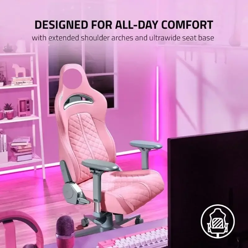 كرسي ألعاب ممتاز مع دعم قطني متكامل (كرسي مكتب/كرسي مكتب، جلد صناعي متعدد الطبقات