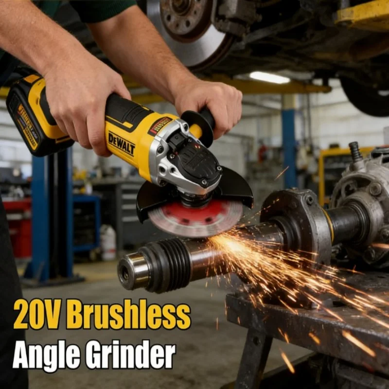 DEWALT DCG405NT 18V 125mm Brushless Flat Head Angle Grinder 9000RPM with E-Clutch for Industrial Cutting Polishing - Bare Tool