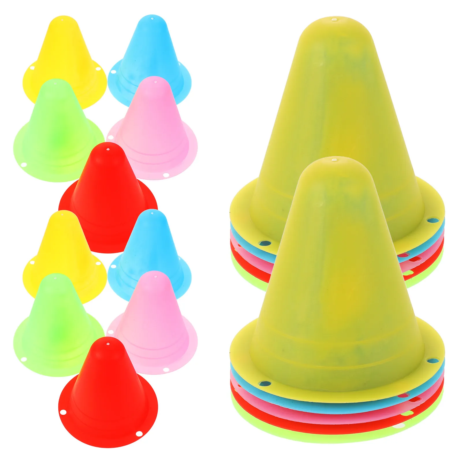 20Pcs Mini Training Cones for Skating Vibrant Plastic Obstacle Cones Lightweight Portable Sports Practice Equipment for