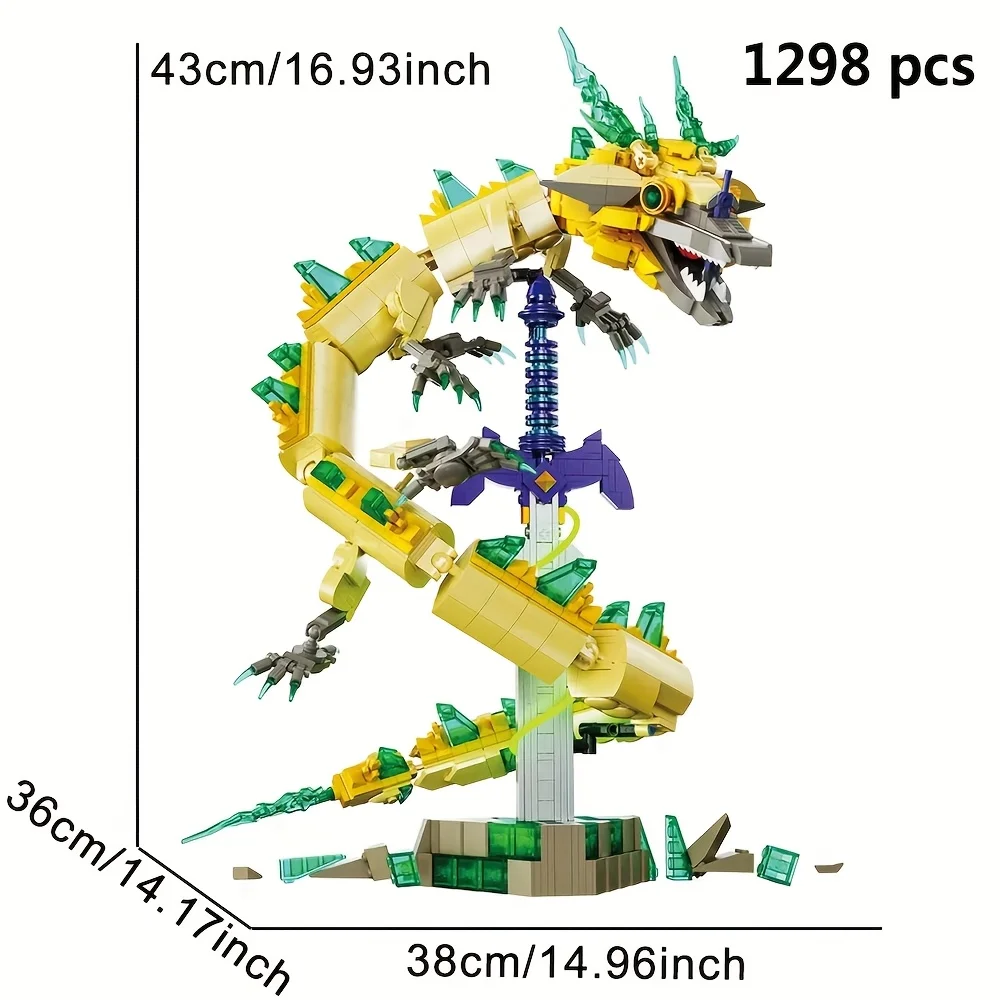 MOC الطوب Zeldaing التنفس البري ماستر السيف دموع التنين الأبيض أنيمي الحلي اللبنات التجمع لعبة هدايا الاطفال #5