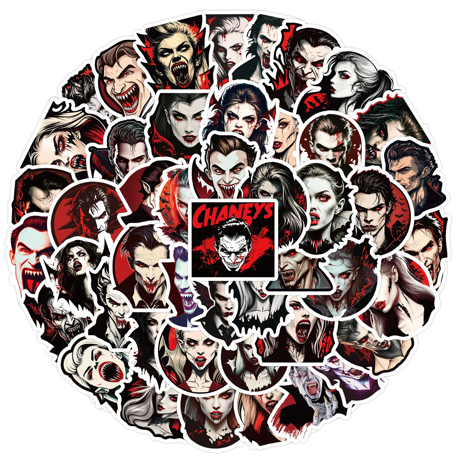 10/30/50PCS Horror Vampire British Title Cartoon Sticker DIY Phone Laptop Luggage Skateboard Graffiti Decals Fun for Toy