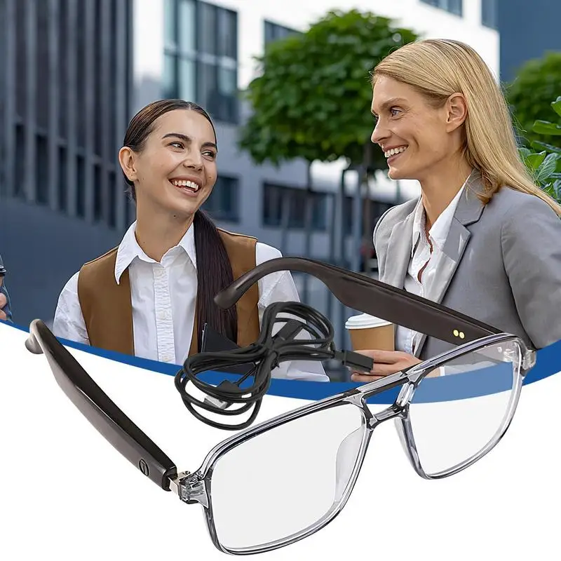 Óculos ai para homens, óculos de tradução sem fio em tempo real, óculos inteligentes sem fio para homens e mulheres, chamada de idioma, vídeo