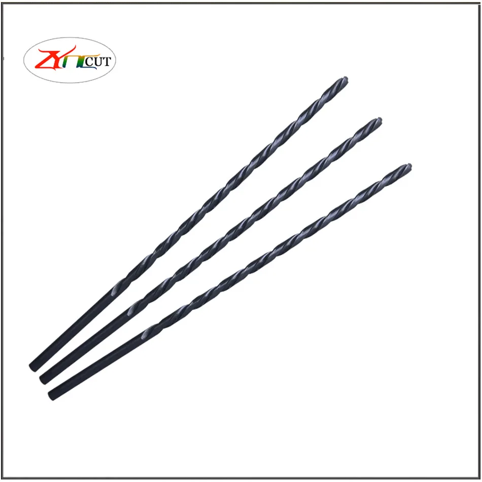 1Pcs  Extended Deep Hole Straight Shank Fried Dough Twists Drill 4mm-16mmx300 400 500mm HSS M2 Black Oxide Long Twist Drill Bits