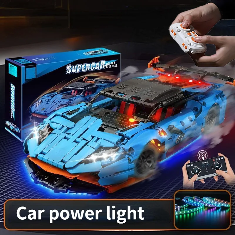 Technical Racing Sport Car Model Building Blocks technic adults 1:14 DIY Supercar Brick Puzzle Toys Kid Adult Gift（1108+granule）