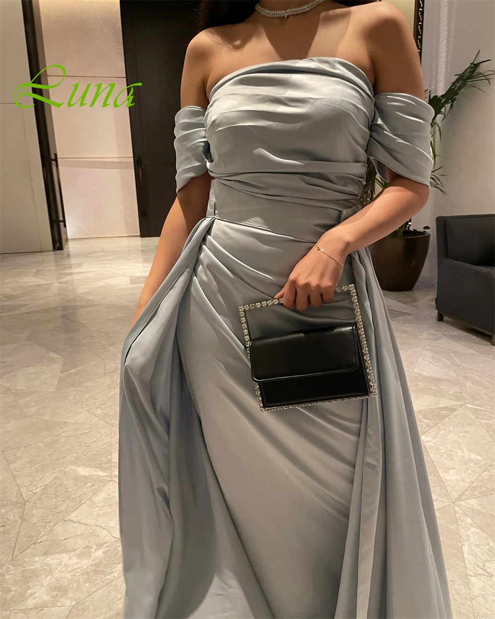 Customized Exquisite Off the Shoulder Sleeveless Evening Dress High Quality Jersey Prom Dresses Temperament Homecoming Gowns