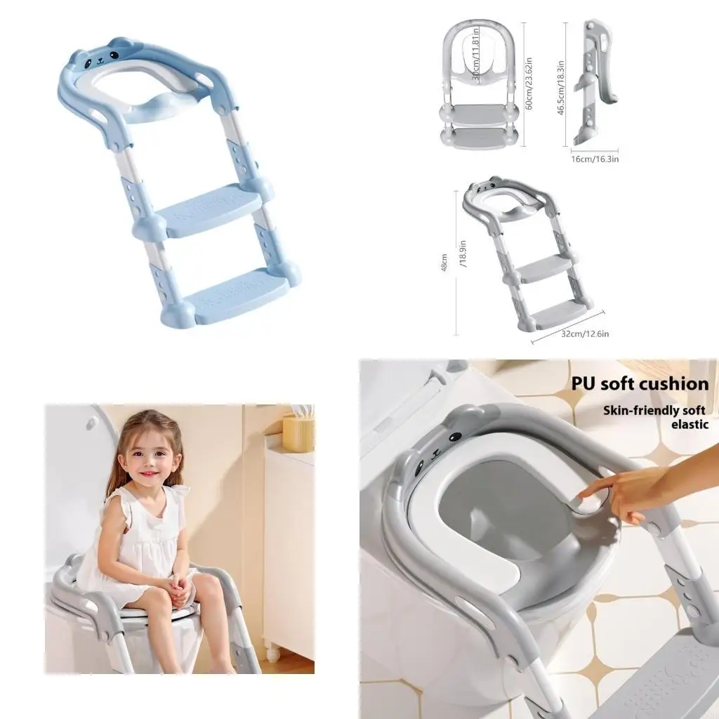 

R66D Collapsible Potty Training Step Stool Wide Safe Treads for Children Infants