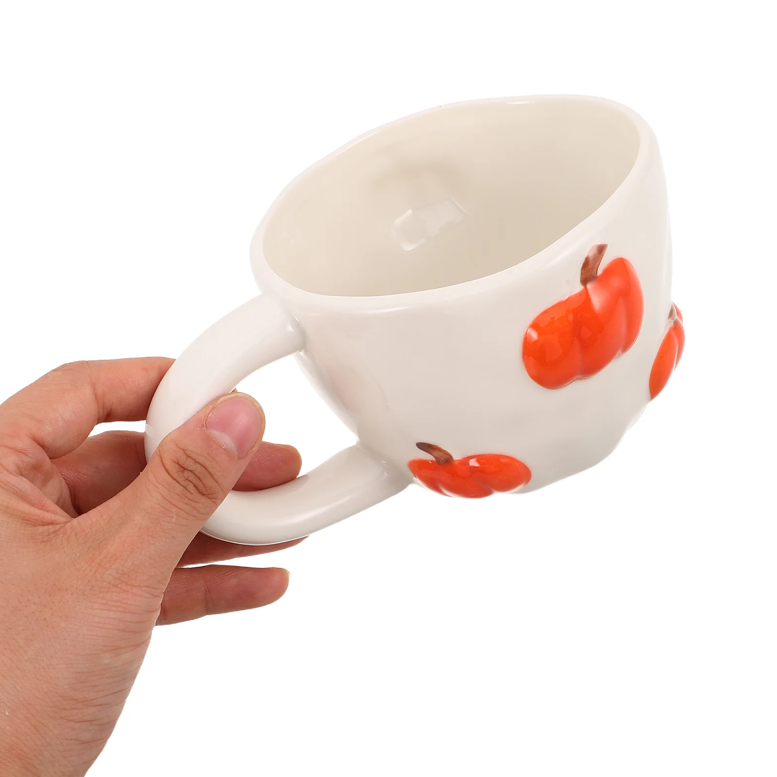 

400ml Ceramic Pumpkin Mug Unique Design Aesthetic Fall Drinkware Heat Resistant Handle Easy to Clean Home Office