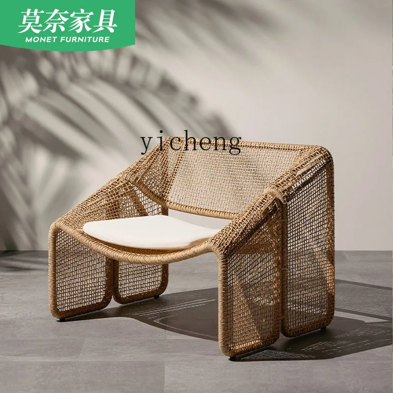 Zz كرسي الروطان الخارجي أريكة واحدة الروطان شرفة طاولة القهوة B & B فندق حديقة فناء طاولات وكراسي الديكور