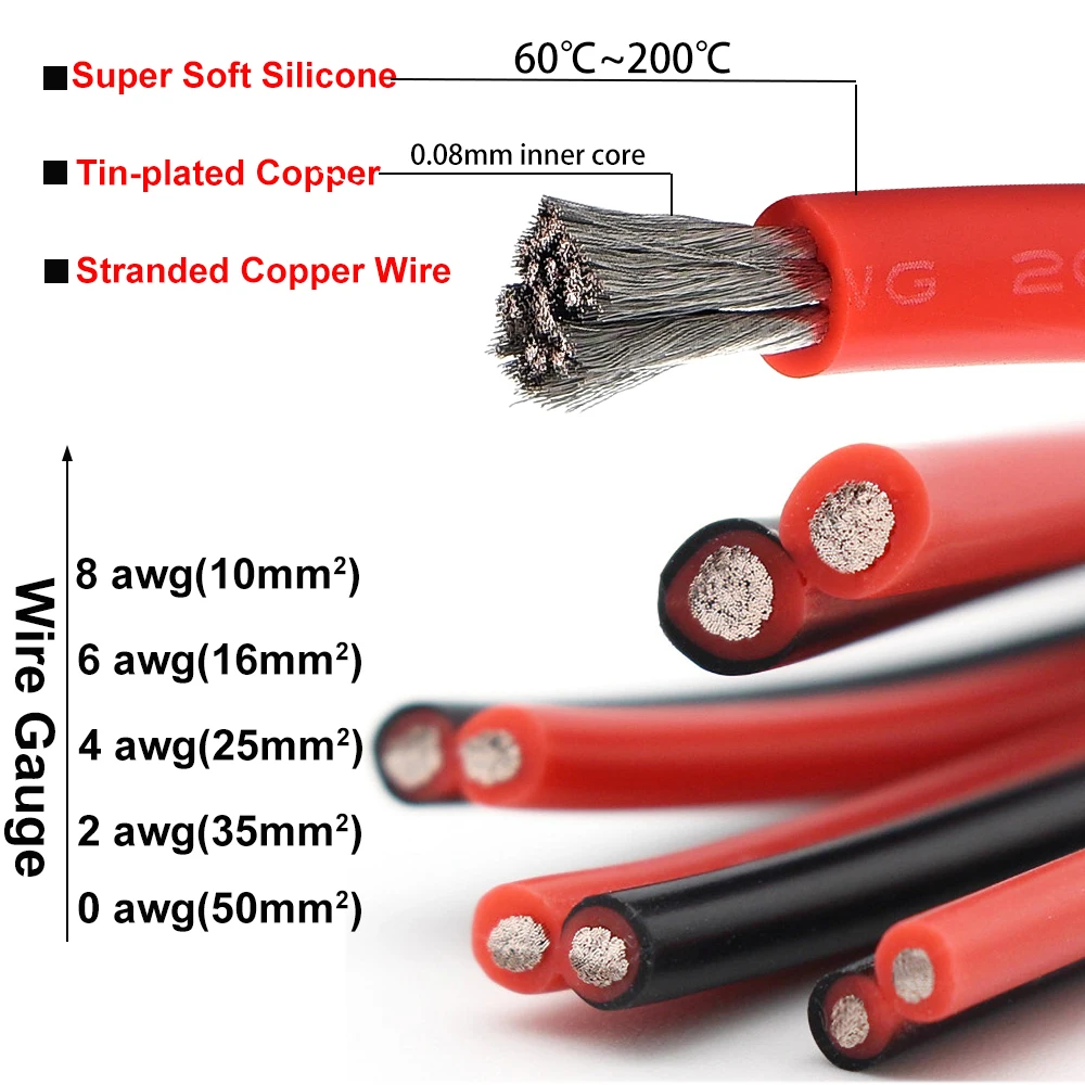 50A/120A/175A/350A 2Pin Car Quick Charg Connector 0awg 2awg 8awg Battery Cable Set With High Current Connect Dustproof Cover