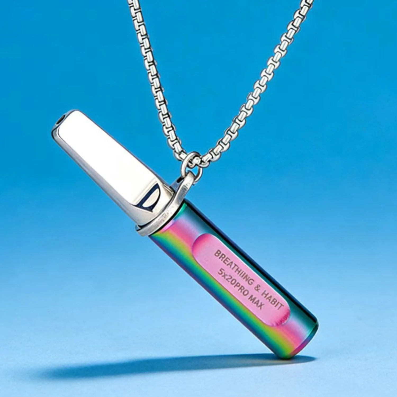 Mindfulness Breathing Pendants Necklace No Steam Inhaler Smoking Cessation Tools Aroma Diffuser Relieve Anxiety Accessories