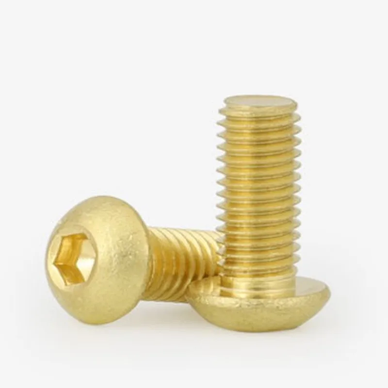 ISO7380 brass button head  socket screw M2 M2.5 M3 M4 M5 M6 m8 Brass Cap Head Screws 5-10pcs/lot