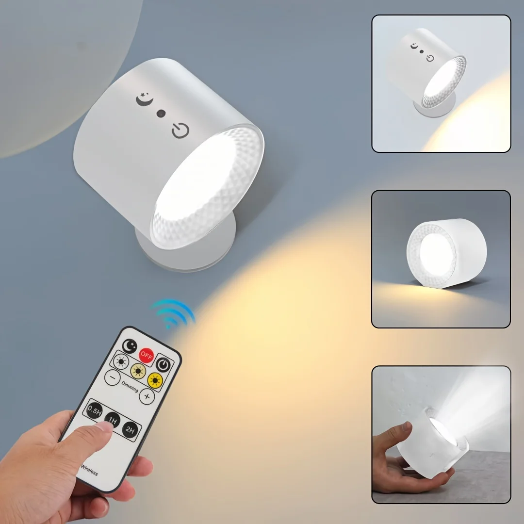 Magnetic Suction Swivel Detachable Touch Night Light, 3 Colors Adjustable (3000K-4500K-6500K), Built-in 2000mAh Lithium Battery