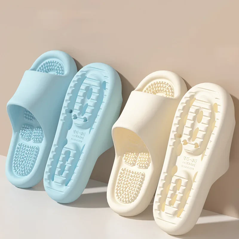 Couples Comfortable Massage Slippers Summer 2026 Thick Platform Soft EVA Cloud Slippers Women Non Slip Light Weight Shower Shoes