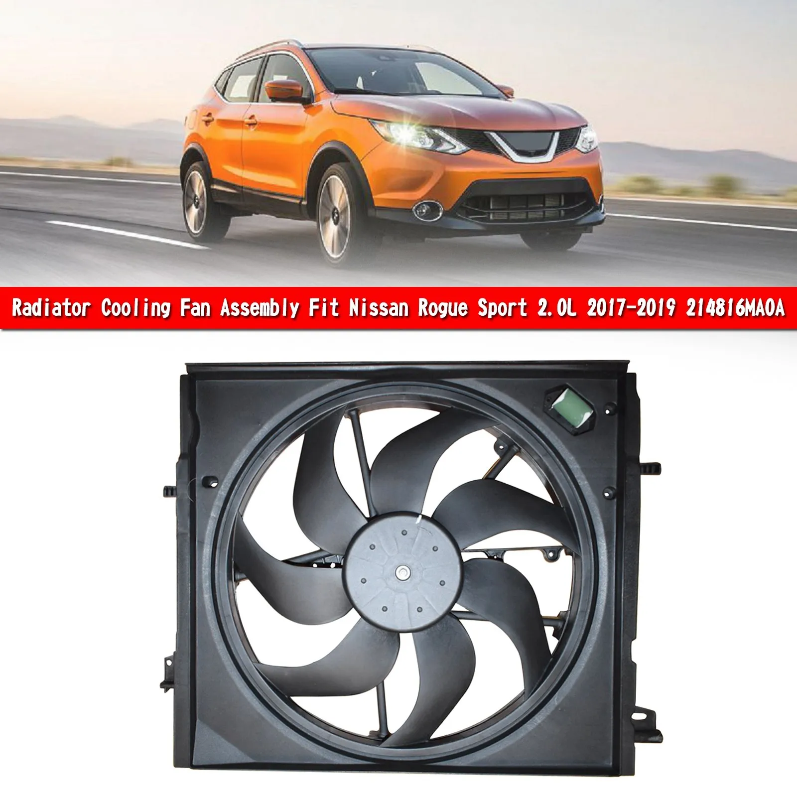 Artudatech Radiator Cooling Fan Assembly Fit Nissan Rogue Sport 2.0L 2017-2019 214816MA0A