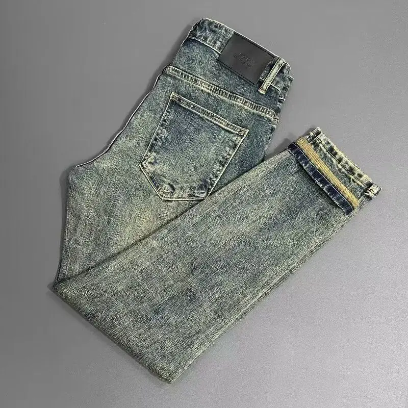 

Clothes Y2k Man 2000s Slim-fit Stretch Jeans Men's New Korean Popular Retro Casual Baggy Pants Luxury Brand Men Jeans