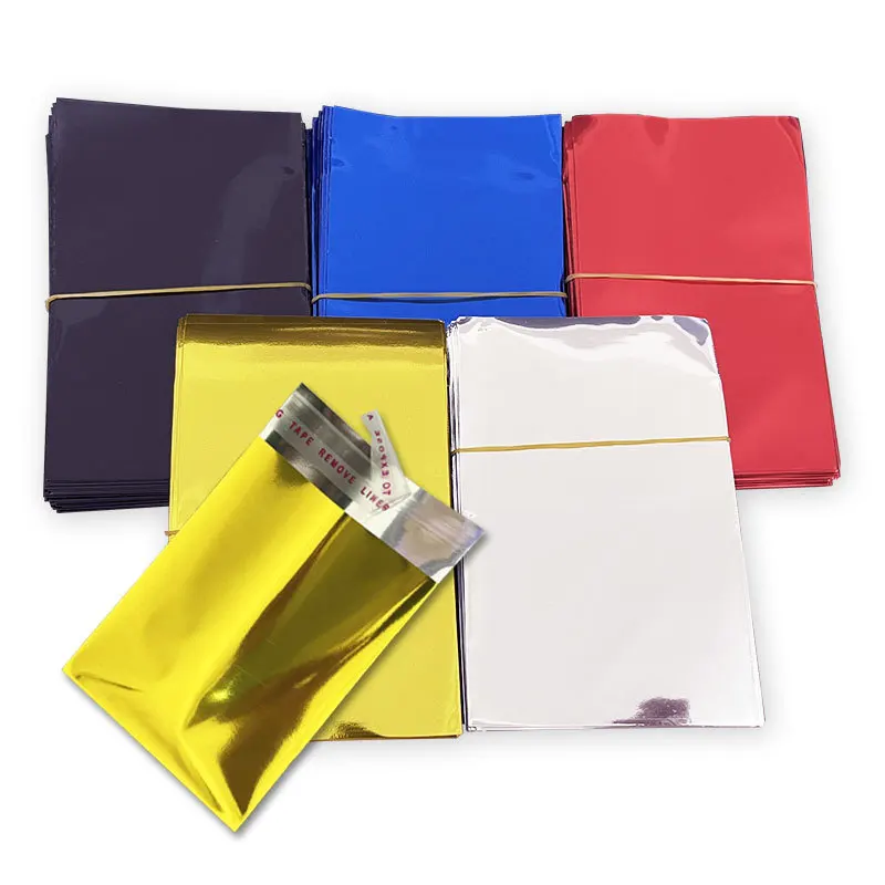 Aluminum Foil Self-Sealing Bags Silver Color Small Business Handmade Jewelry Packaging Storage Organizer Blind Pouches