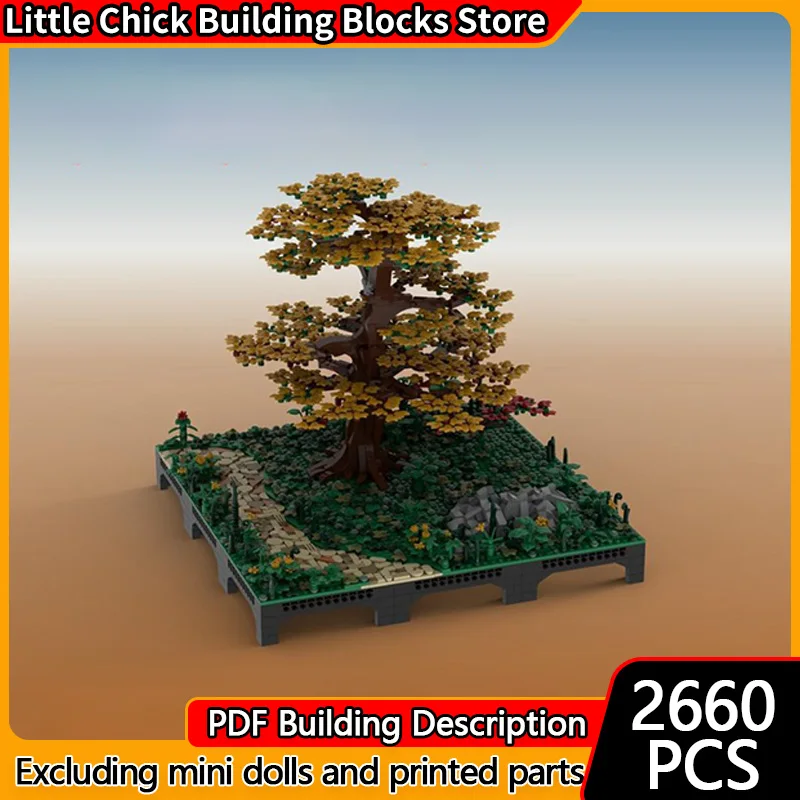 

City Street View Model MOC Building Bricks Landscape Maple Tree Scene Modular Technology Gifts Holiday Assemble Children Toys