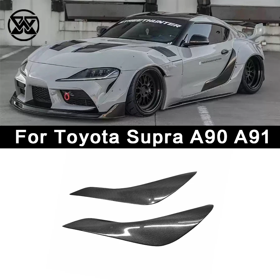 

Carbon Fiber Rear Bumper Door Side Splitters Flaps Apron Fender Vents For Toyota Supra A90 A91 MK5 Exterior Door Panel Body Kit