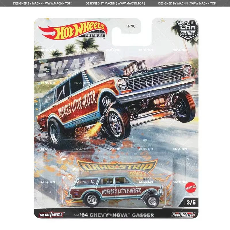 Original Hot Wheels Premium Drag Strip Car Culture Retro 1/64 Models Dodge Chargers Willys Transportation Toys for Boys Vehicle