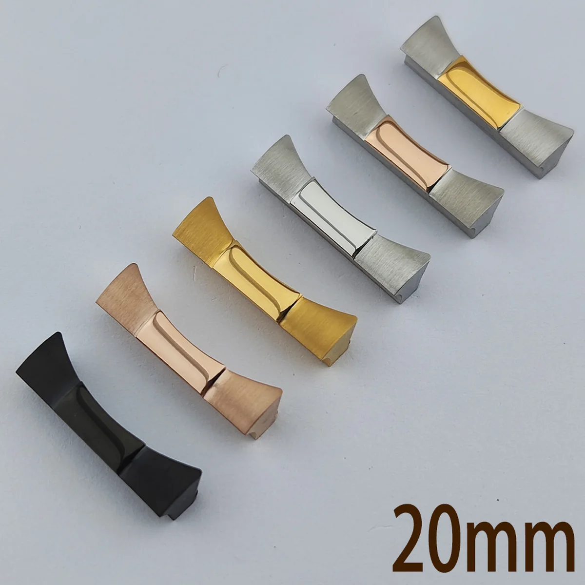 2pcs 20mm 21mm Curved End Link Endlink Just For Watchband For Submariner Watch Band Rubber Leather Strap Seamless Connection