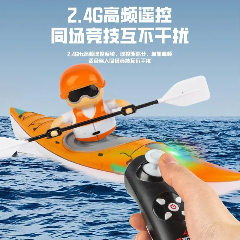 Kayak de remo de Control remoto colorido para niños, bote de equilibrio de conducción de modo Dual, impermeable, competición, regalo para niños