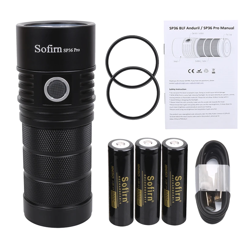 Sofirn SP36 Pro 8000lm krachtige LED-zaklamp 4 * SST40 USB C oplaadbare 18650 zaklamp - afbeelding 1