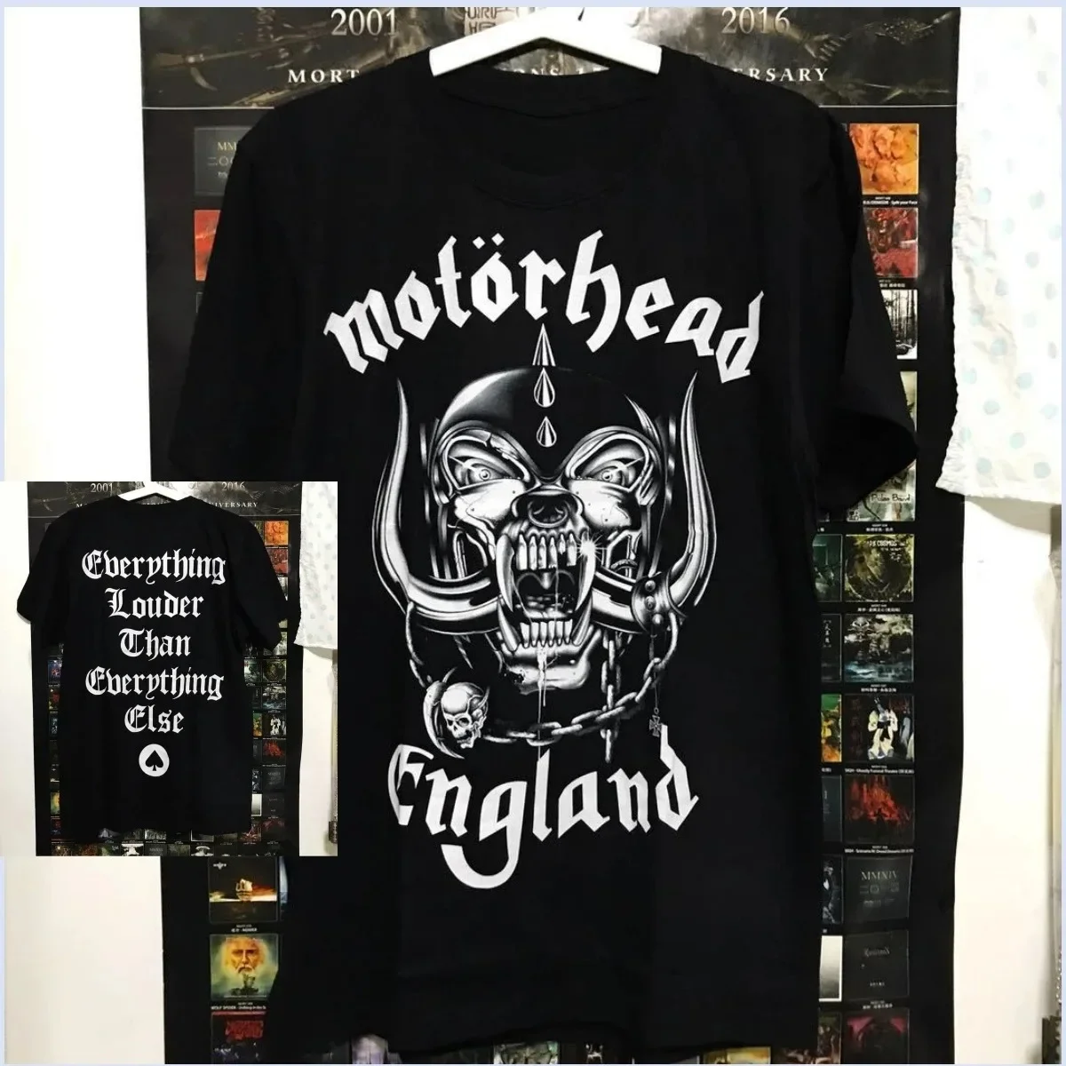 Camiseta Gráfica Vintage Motorhead Heavy Metal 2026, Camiseta Casual Oversize de Rock de los 90 para Hombre y Mujer, Camiseta Gótica con Calavera