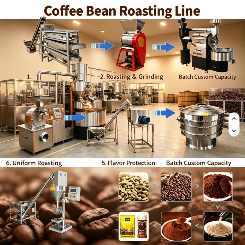 Complete Coffee Processing Set Cold Brew Coffee Production Line Small‑Scale Industrial Coffee Grinder Workshop Equipment Custom