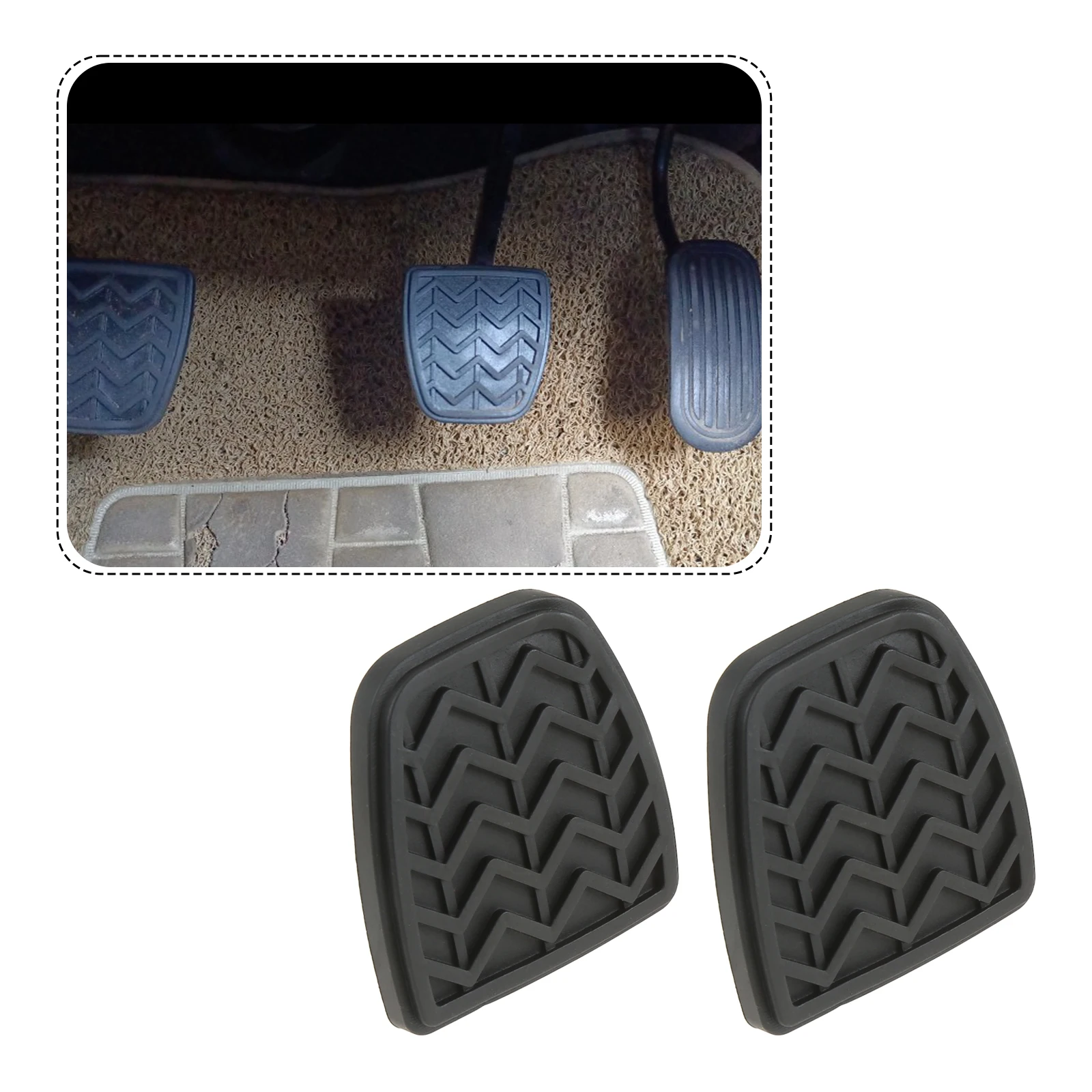 2Pcs Car Brake Clutch Pedal Pad Rubber Cover for Haval H6/M4 Toyota Camry FJ Cruiser Matrix RAV4 Solara Tacoma Scion 3504122-S08