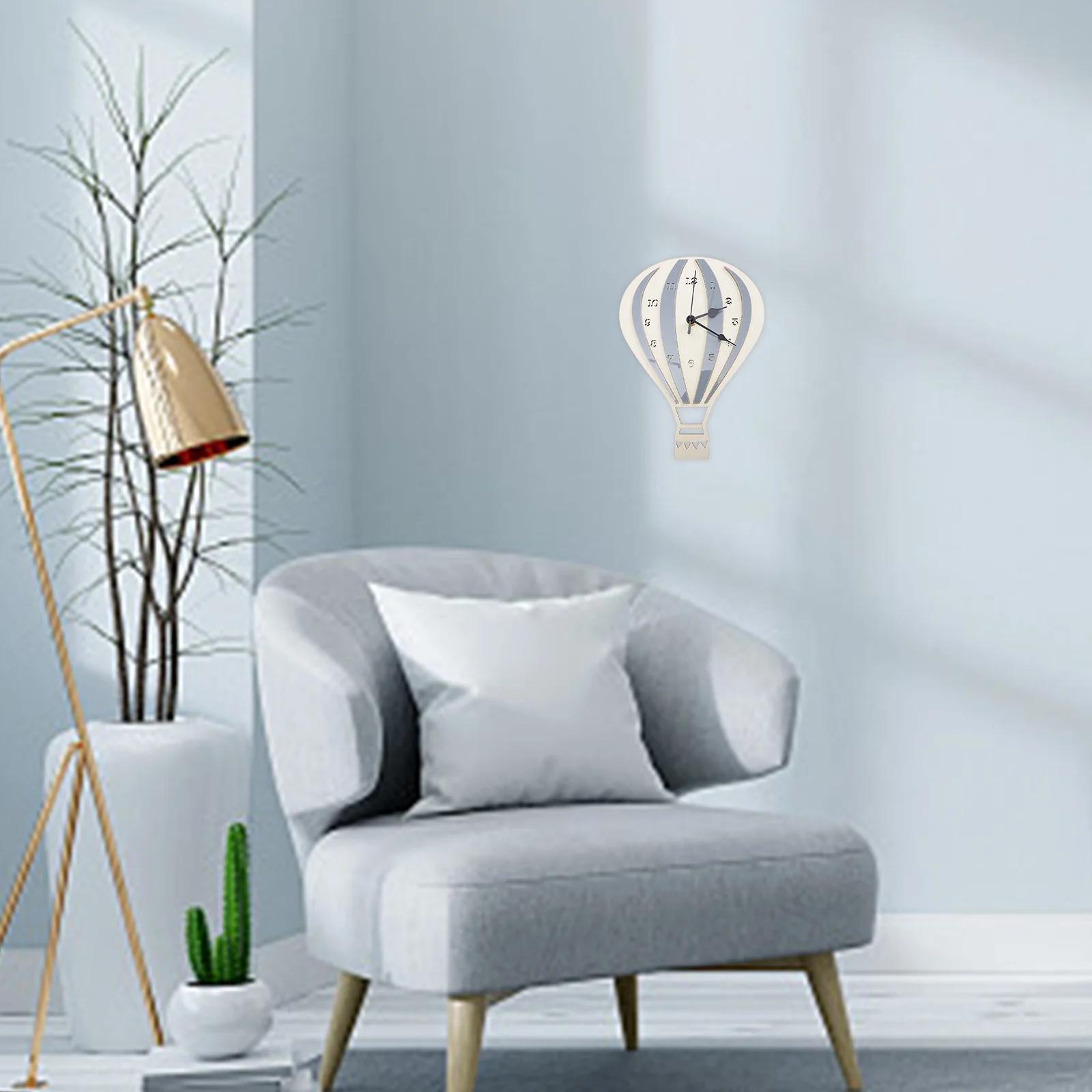 

Silent Hot Air Balloon Wall Clock No Ticking Noise Kids Room Hanging Clock Premium Decorative Wall Decoration for Children