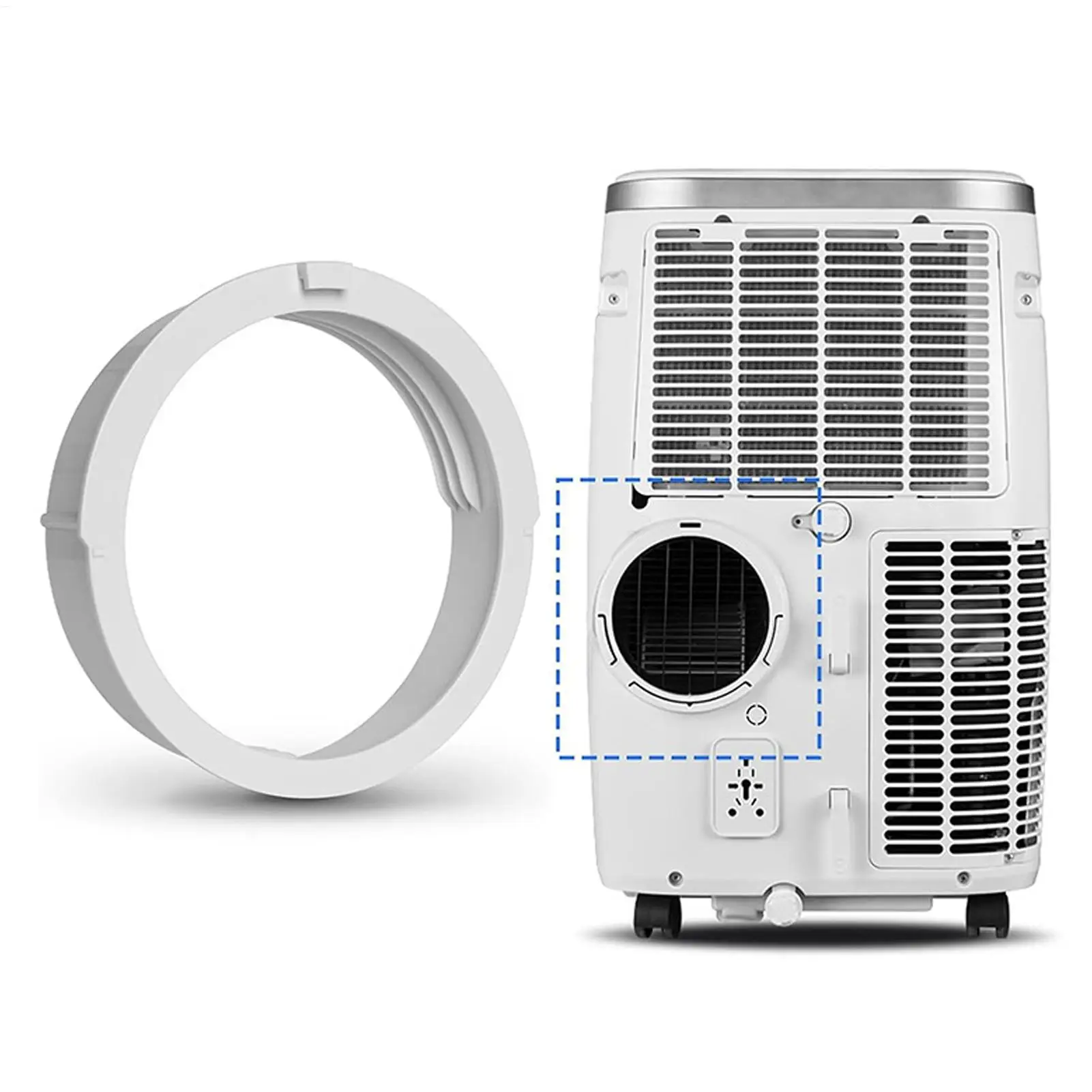 Adaptateur de tuyau d'évacuation portable de 5,9 pouces pour climatiseur, garage, maison, lieu de travail, salon, usage commercial