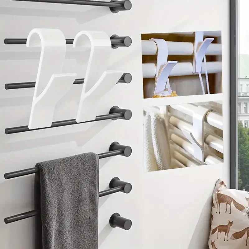 Crochet chauffant polyvalent pour manteau, support de radiateur pour porte-serviettes, salle de bain, cintre pour vêtements, écharpe douce, 4 pièces