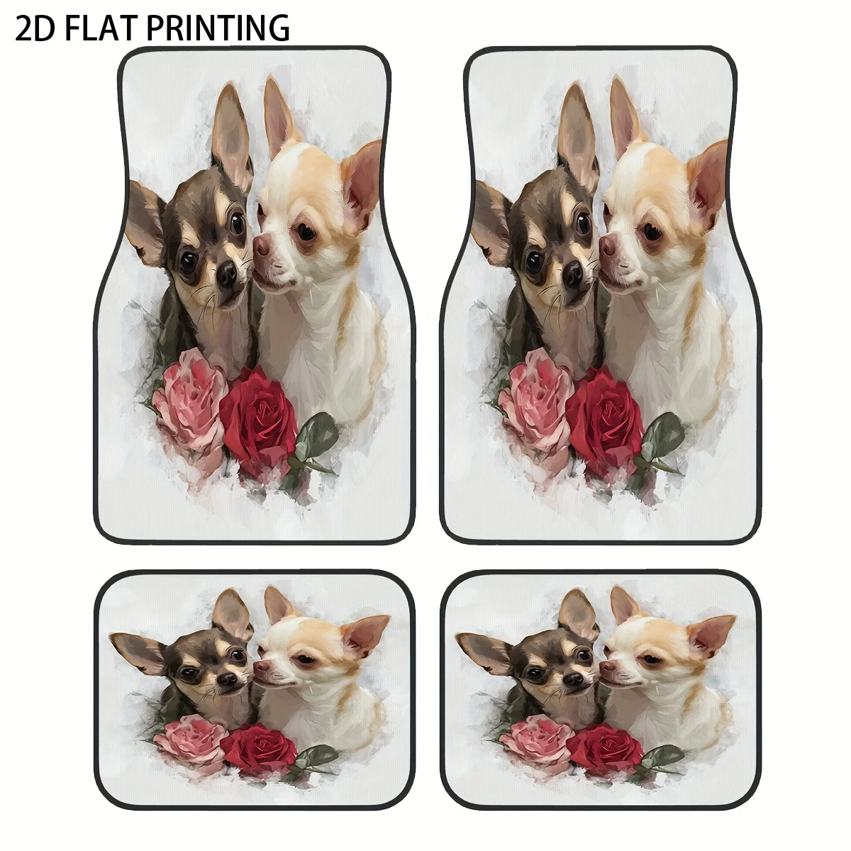 

4pcs Colorful House-Themed Car Floor Mats With Cute Patterns, Made Of Universal Polyester Material, Suitable For All Seasons And