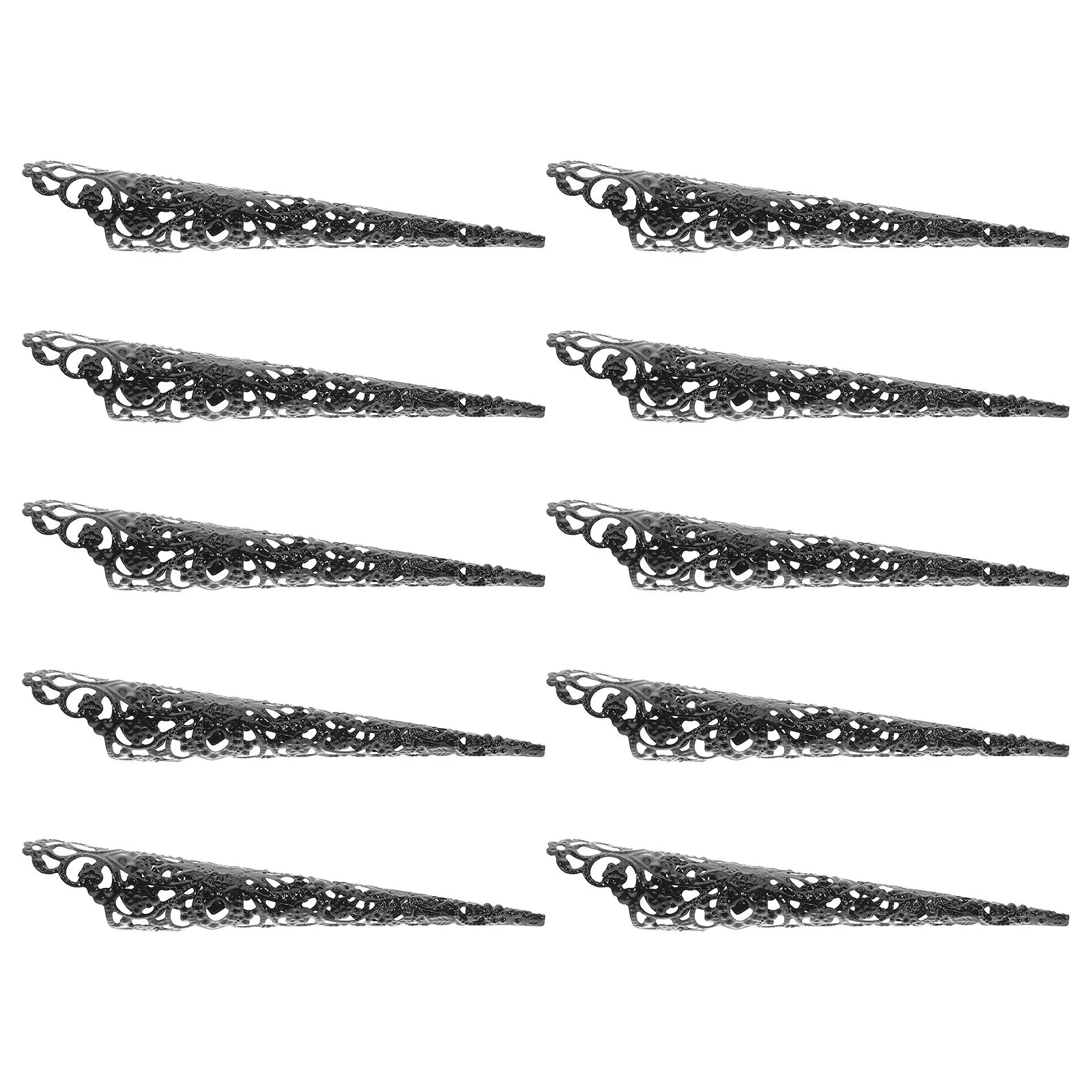 

10 шт., металлические древние накладные ногти, полые чехлы на пальцы, защита для пальцев, аксессуары для косплея на Хэллоуин