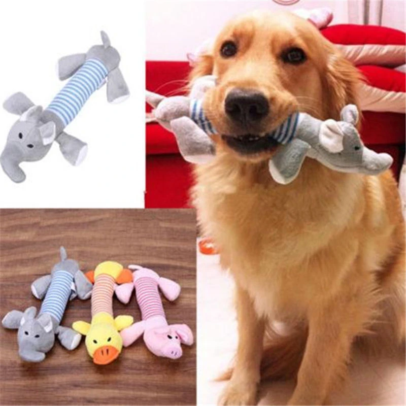 Pet Dog Cat Plush Squeak Sound Dog Toys Pet Puppy Chew Squeaker Squeaky Plush Sound Duck Pig & Elephant Toys