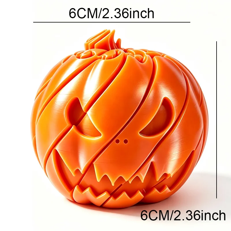 he deformable Halloween pumpkin pressure ball is made using 3D printing technology. The shape of the deformable sphere changes,