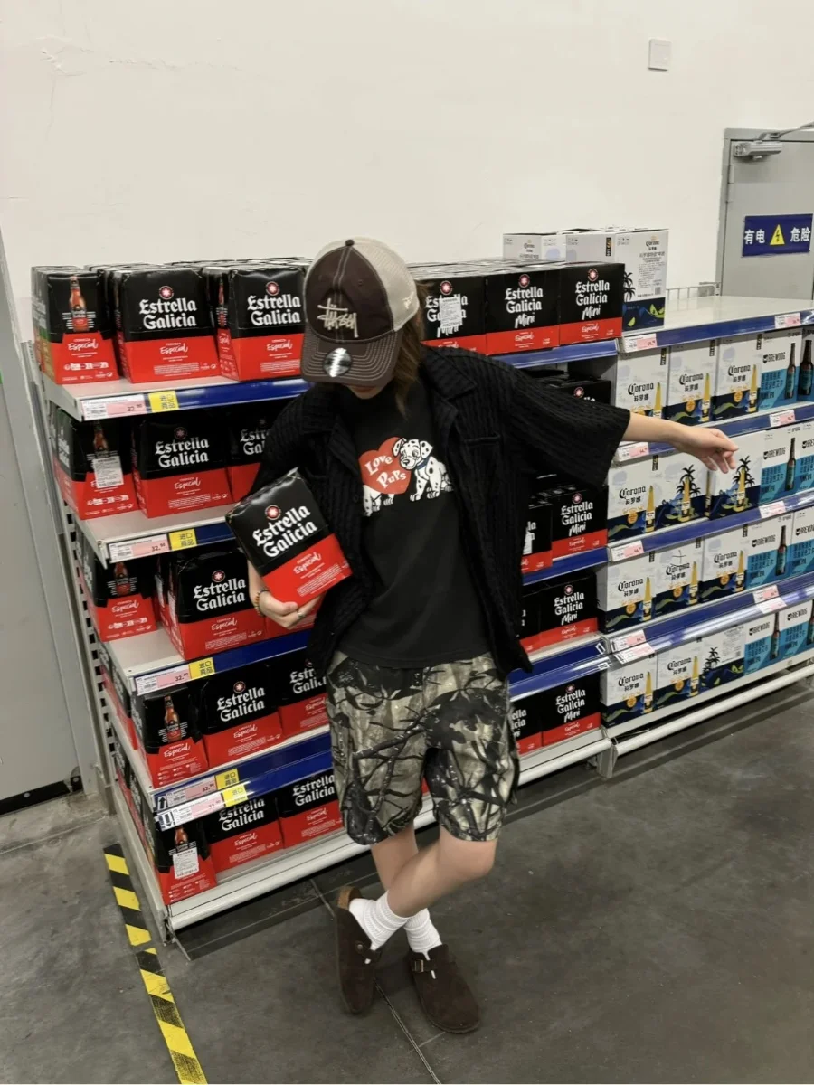 

Повседневные летние молодежные тонкие леггинсы свободного покроя с 3D принтом American Sle Branch ket Five-Quarter для подростков