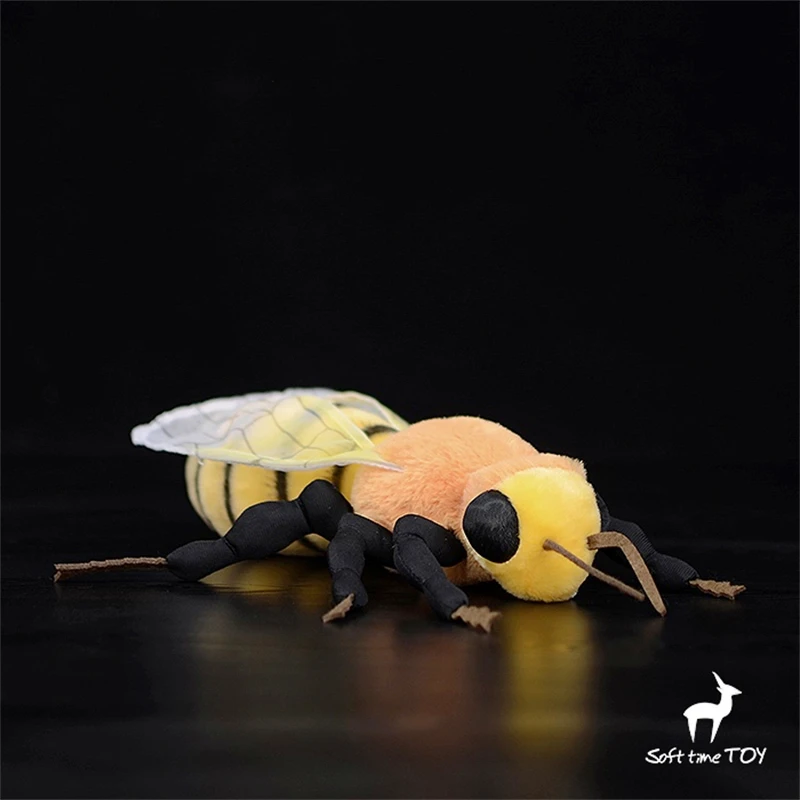 Bee High Fidelity Wasp Cute Plushie Hornet Plush Toys Lifelike Insect Animals Simulation Stuffed Doll Kawai Toy Gifts For Kids