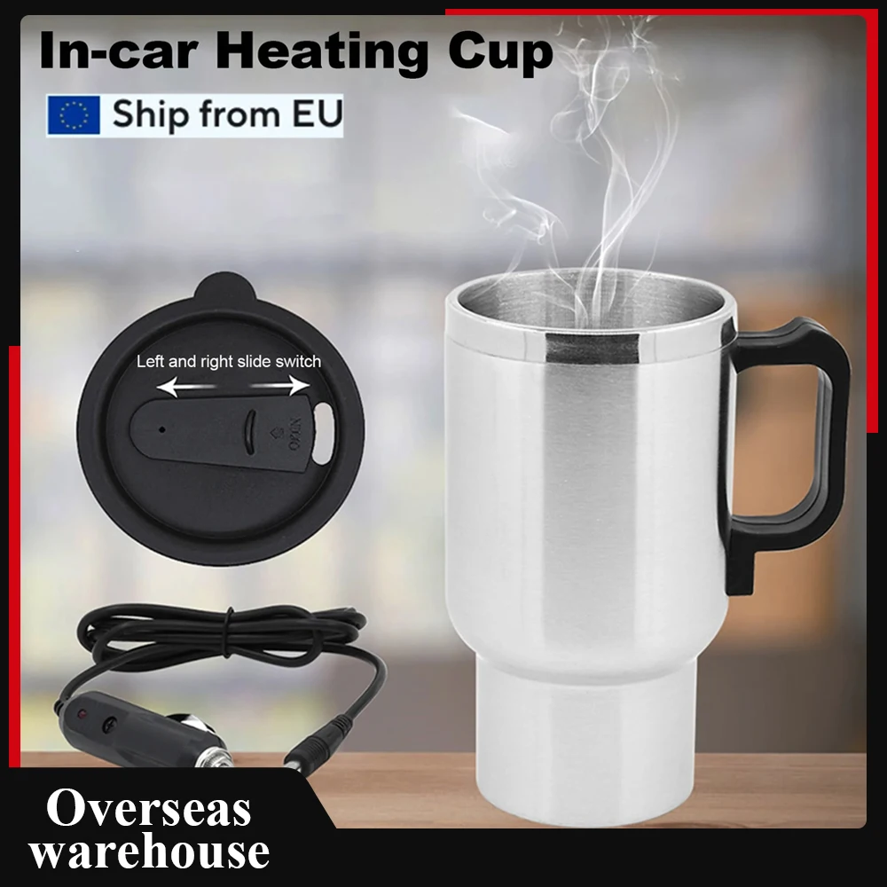 Car Electric Kettle In-car Kettle Travel Thermoses Heating Water Bottle Heating Cup for Water Tea Coffee Milk Car Kettle Thermos