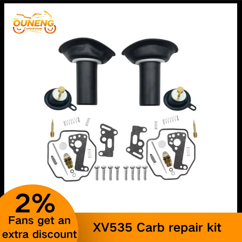 

2PCS Motorcycle Carburetor Repair Kit For Yamaha VIRAGO 535 XV535 XV 535 Plunger Isolator