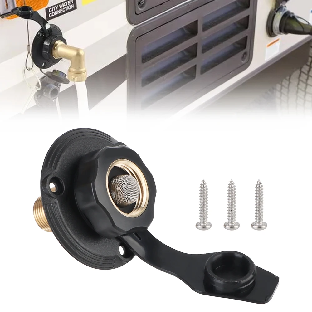 

Белый впуск воды для автофургона, впускной фланец для городского наполнения воды с обратным клапаном, латунный впускной отверстие для автофургона, замена для кемпера