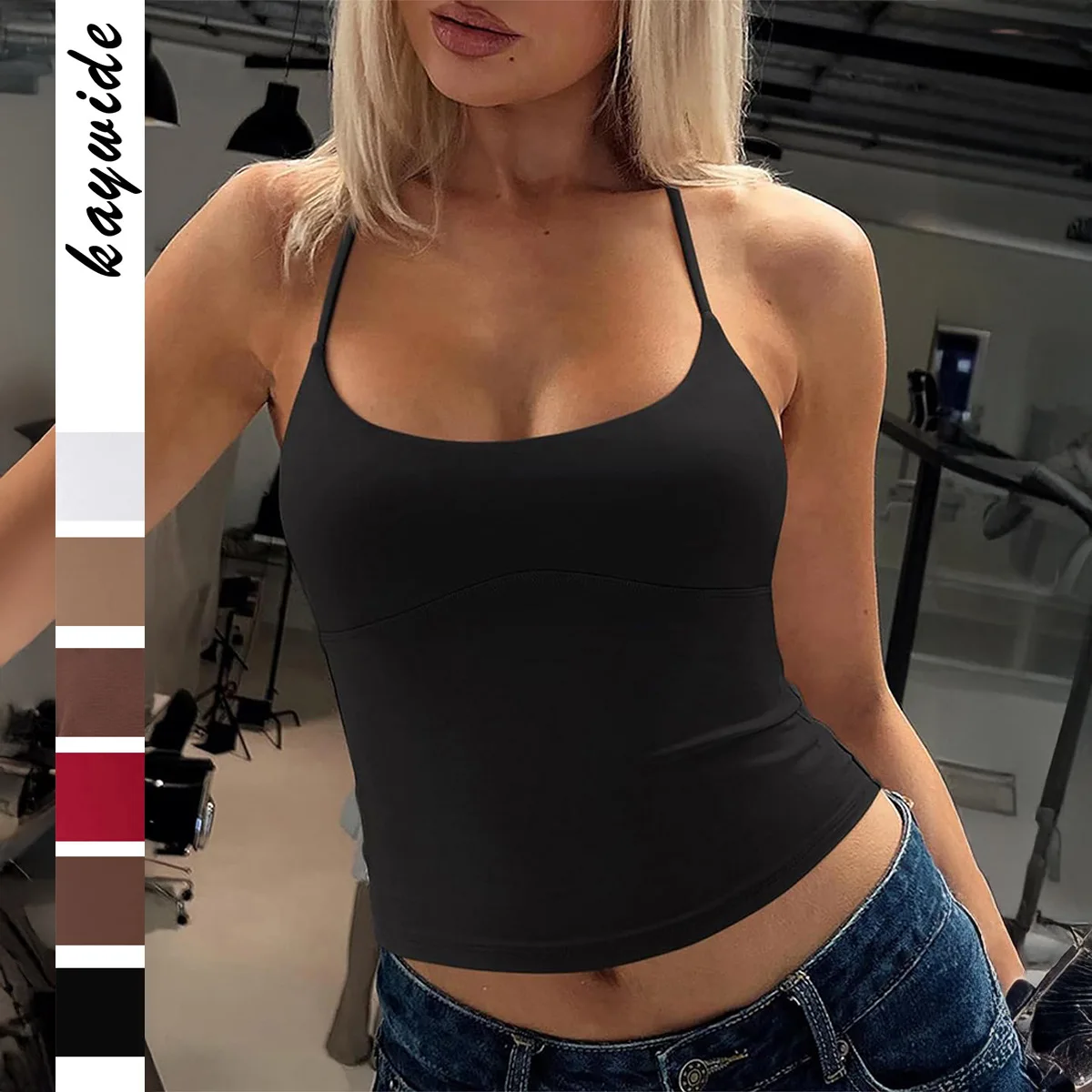 

Летняя спортивная одежда для йоги, женский облегающий висящий жилет на бретелях, уличный жилет длиной до пола, цветной жилет из тонкого материала