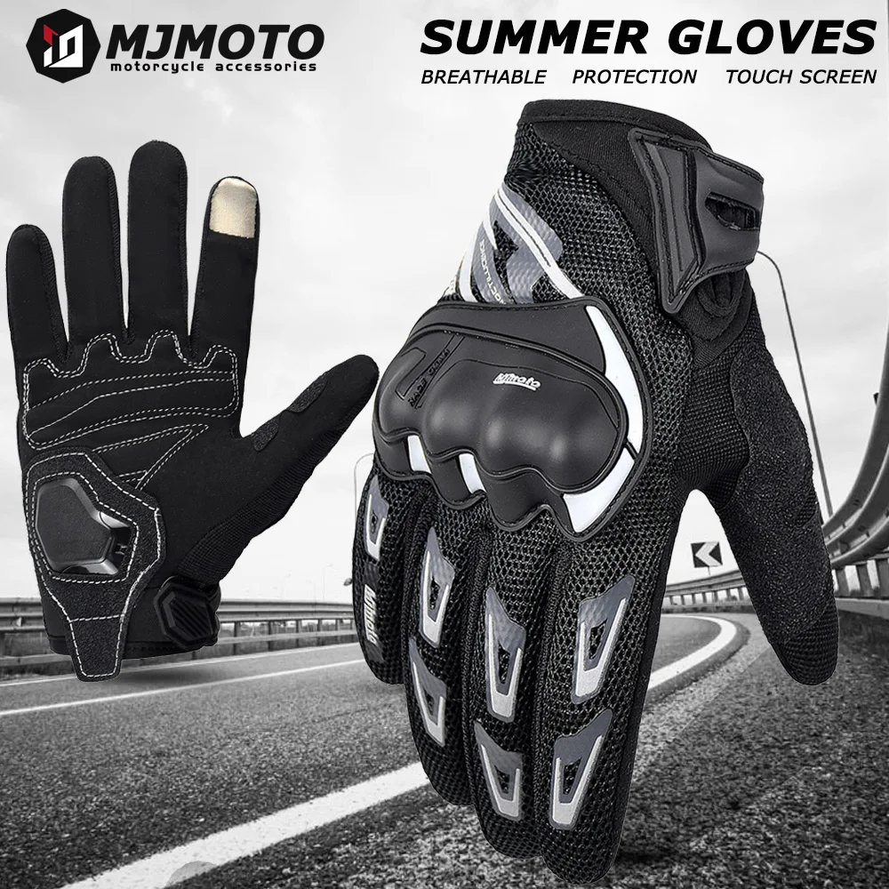 

Летние мотоциклетные перчатки для мужчин и женщин, дышащие сетчатые мотоциклетные велосипедные перчатки, светоотражающие перчатки для бездорожья, MTB MX DH ATV, перчатки с сенсорным экраном