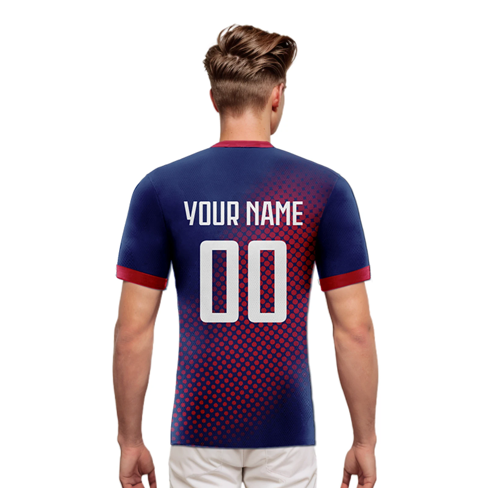 Personalized USA Soccer Jersey Youth Custom Name Number Football Training Shirt Quick-Dry Soccer Uniform for Men Women Youth